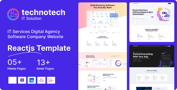 Technotech - IT Services Digital Agency Software Company React js Template by Codebasket