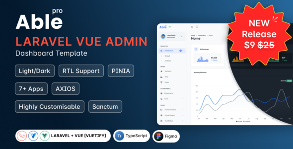 Able Pro VueJs + Laravel Admin Dashboard Template by phoenixcoded