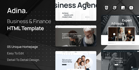 Adina - Business & Finance HTML Template by ThemeDox