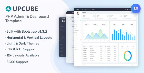 Upcube - PHP Admin & Dashboard Template by themesdesign