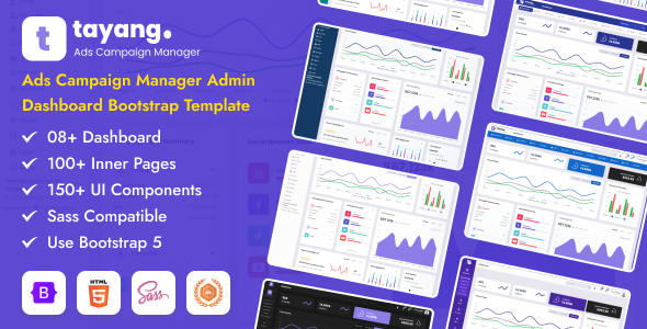 Tayang Ads Campaign Manager Admin Dashboard Bootstrap Template by DexignZone