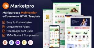 MarketPro - eCommerce Multivendor HTML Bootstrap Template Multipurpose by wowtheme7