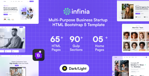 Infinia - Multipurpose Business Startup HTML Bootstrap 5 Template by alithemes