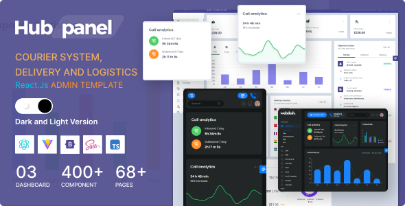 HubPanel - Courier System, Delivery And Logistic Admin Dashboard Template by Codebasket