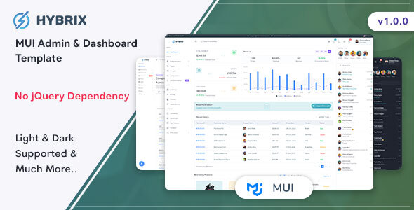 Hybrix - Material UI & React Admin & Dashboard Template by Themesbrand