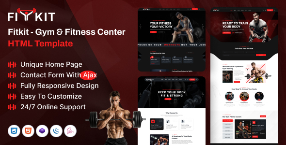 Fitkit - Gym & Fitness Centre HTML Template by themeholy