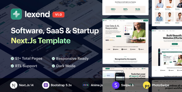 Lexend - Software, SaaS & Startup NextJs Template by elite-themes24