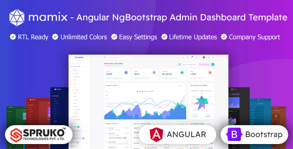 Mamix - Angular Ng Bootstrap Admin Dashboard Template by SPRUKO