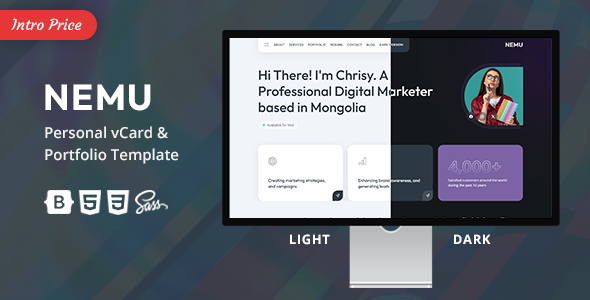 Nemu - Personal vCard/Portfolio Template by FlaTheme