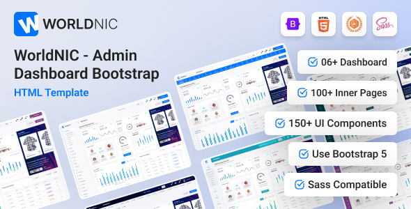 Worldnic Bootstrap Admin Dashboard Template by dexignlabs