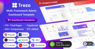 Trezo - HTML, React, Next.js, Laravel, Vuejs, Nuxtjs, Angular & Rails Admin Dashboard Template by EnvyTheme