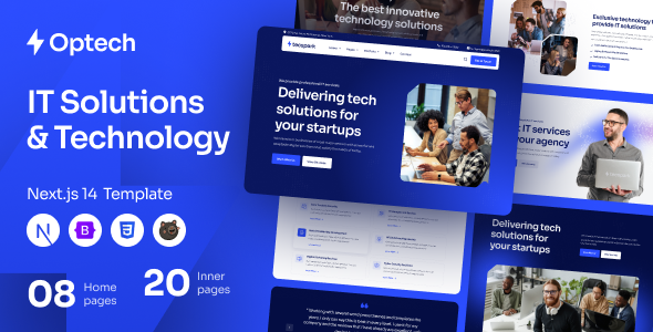 Optech IT Solution & Technology React NextJs 14 Template by qubohub