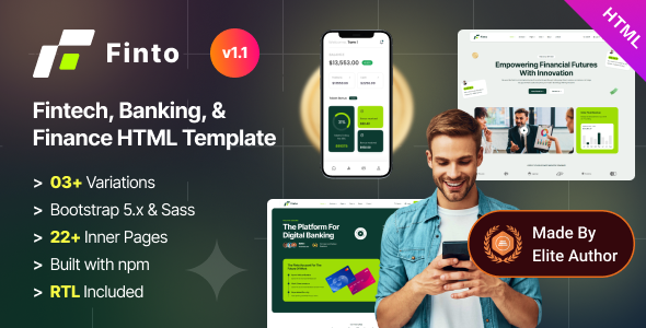 Finto - Banking & Finance Services Bootstrap 5 HTML Template by HiBootstrap