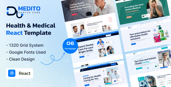 Medito – Health & Medical WooCommerce Shop React JS Template + RTL by ordainIT