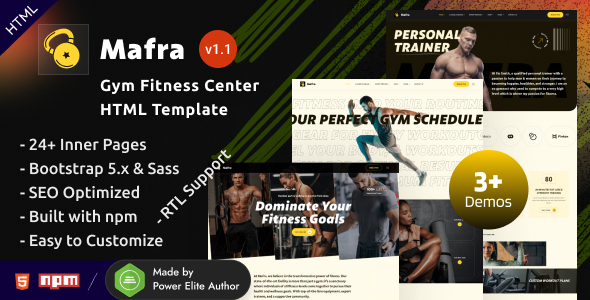 Mafra - Gym Fitness Center Bootstrap 5 HTML Template by EnvyTheme