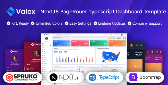 Valex - NextJS PageRouer Typescript Dashboard Template by SPRUKO