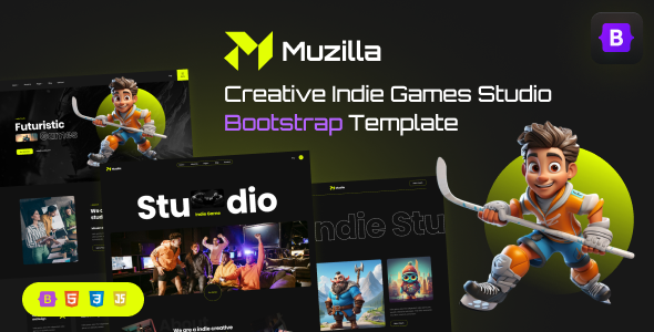 Muzilla - Creative Indie Game Studios Bootstrap 5 Template by alithemes