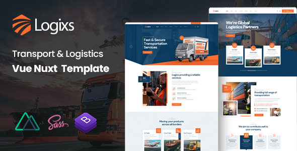 Logixs - Transport & Logistics Vue Nuxt Template by KodeSolution