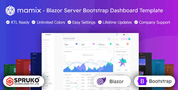 Mamix - Blazor Bootstrap Admin Template by SPRUKO