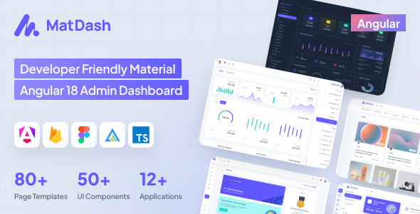 MatDash Material Angular Admin Template by adminmart