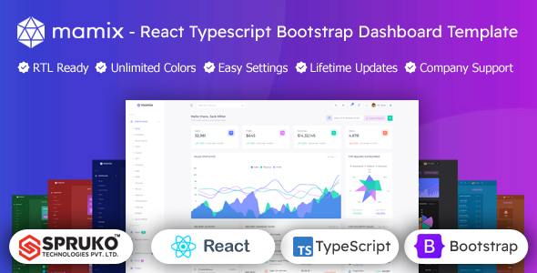 Mamix - React Bootstrap Typescript Admin Dashboard Template by SPRUKO