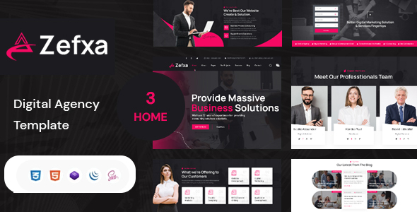 Zefxa- Digital Agency HTML5 Template by webplateone