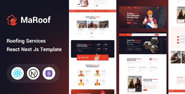 Maroof - Roofing Services React Next Js Template by themehealer