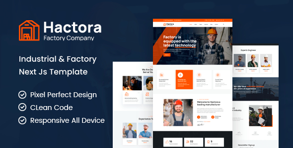 Hactora - Industry & Factory React Next Js Template by Thememx