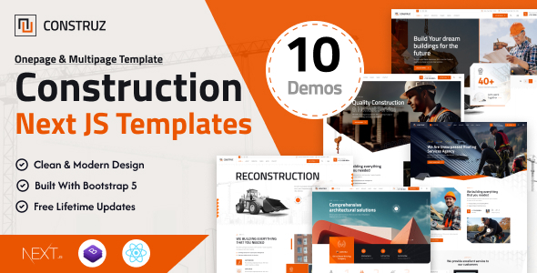 Construz - Construction React Next js Template by FavDevs