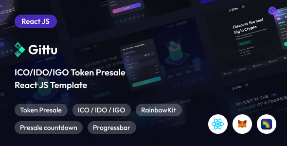 Gittu - ICO, IDO Token Presale React JS Template by uigigs