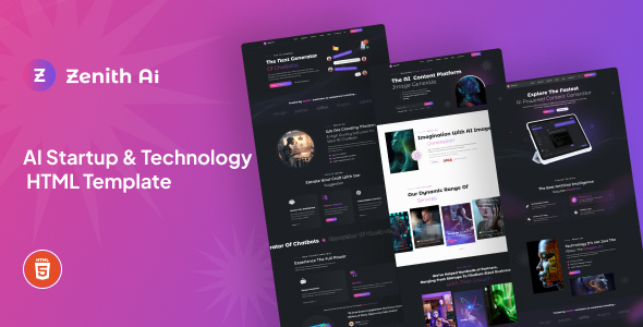 Zenith AI - AI Startup & Technology HTML Template by bplugins