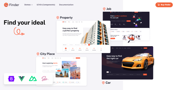 Finder - Nuxt 3 Multipurpose Directory & Listing Template by SRBThemes