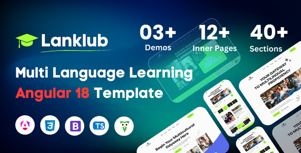 Lanklub - Multi Language Learning Angular 18 Template by AlHikmahSoft