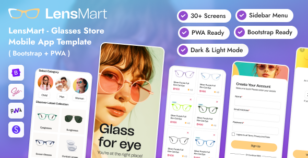 LensMart - Eye Glasses Store Mobile App Template (Bootstrap + PWA) by DexignZone