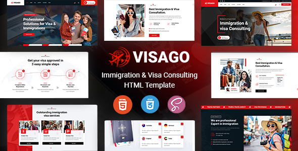 Visago - Immigration and Visa Consulting HTML Template by KodeSolution