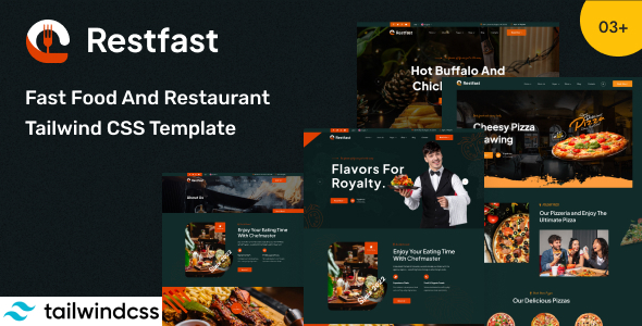 Restfast - Fast Food And Restaurant Tailwind CSS Template by Website_Stock