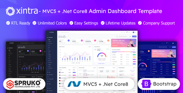 Xintra -  MVC Asp Net Dashboard Template by SPRUKO