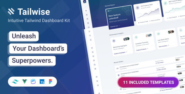 Tailwise - Tailwind CSS Vue Typecript Admin Dashboard Template by Left4code