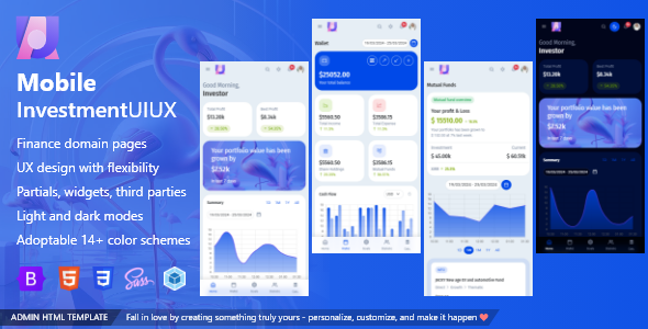 Mobile InvestmentUIUX  Finance App Bootstrap 5 HTML Template by Maxartkiller