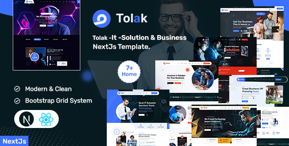 Tolak - IT Solution & Business React Next Template by bracket-web