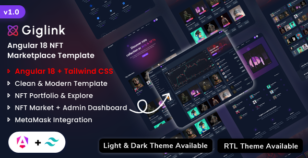 Giglink - Angular 18 NFT Makretplace Landing + Admin Dashboard Template by ShreeThemes