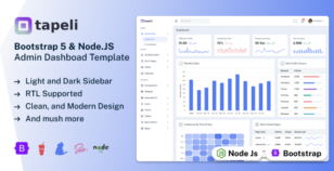 Tapeli - Node Js Admin Dashboard Template by Zoyo-Themes