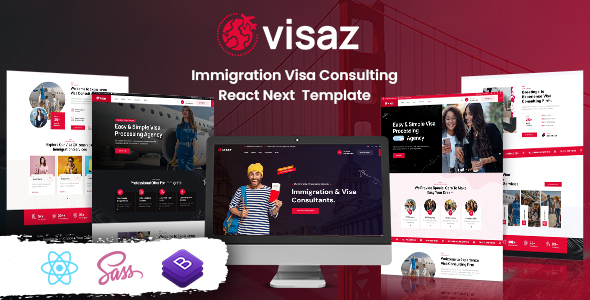 Visaz - Immigration Visa Consulting React Template by KodeSolution