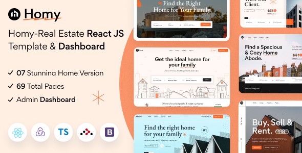 Homy - Real Estate React js Template & Dashboard by CreativeGigs