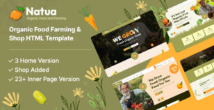 Natua - Organic Food Farming & Shop HTML Template by TheMazine