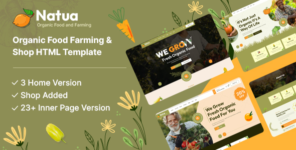 Natua - Organic Food Farming & Shop HTML Template by TheMazine