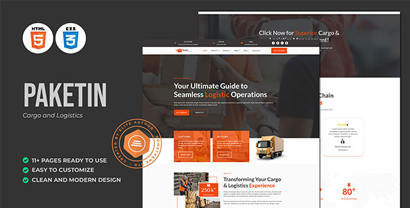 Paketin - Cargo and Logistics HTML Template by Rometheme