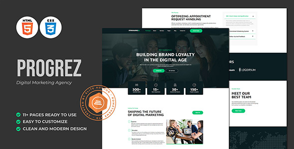 Progrez - Marketing Agency HTML Template by Rometheme