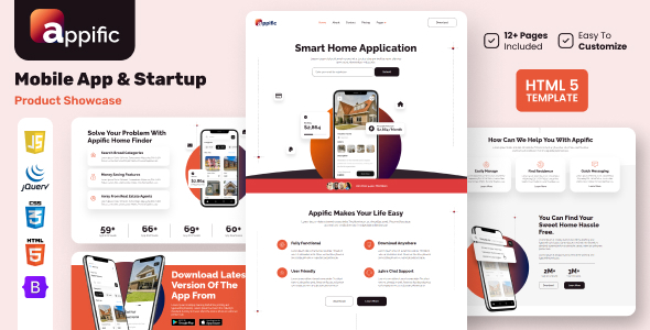 Appific - Mobile App & Startup HTML5 Template by Evonicmedia