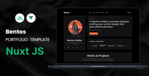 Bentos - Personal Portfolio Nuxt js Template by rk_theme